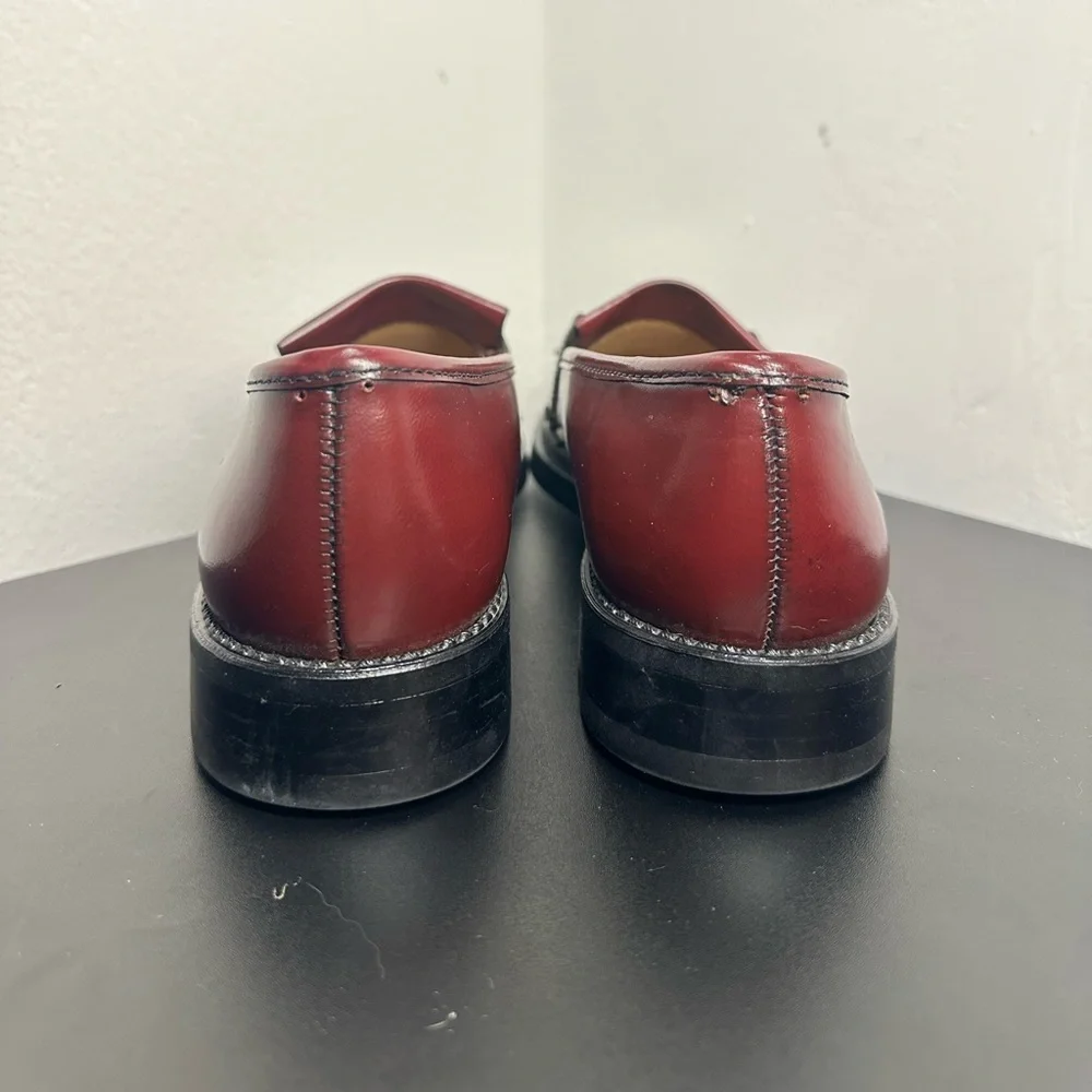 GH Bass & Co Weejuns Fringe Horsebit Loafers Dress Shoes Women’s 9.5 Burgundy - Picture 3 of 12